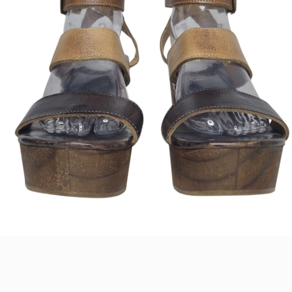 Women's Brown and Black Platform Sandals